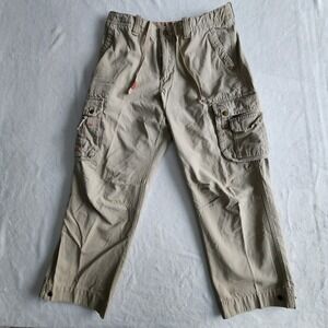 Eddie Bauer Cargo Pants Relaxed Fit Tan Khaki Hike Fish Outdoor Mens 34W 28.5L